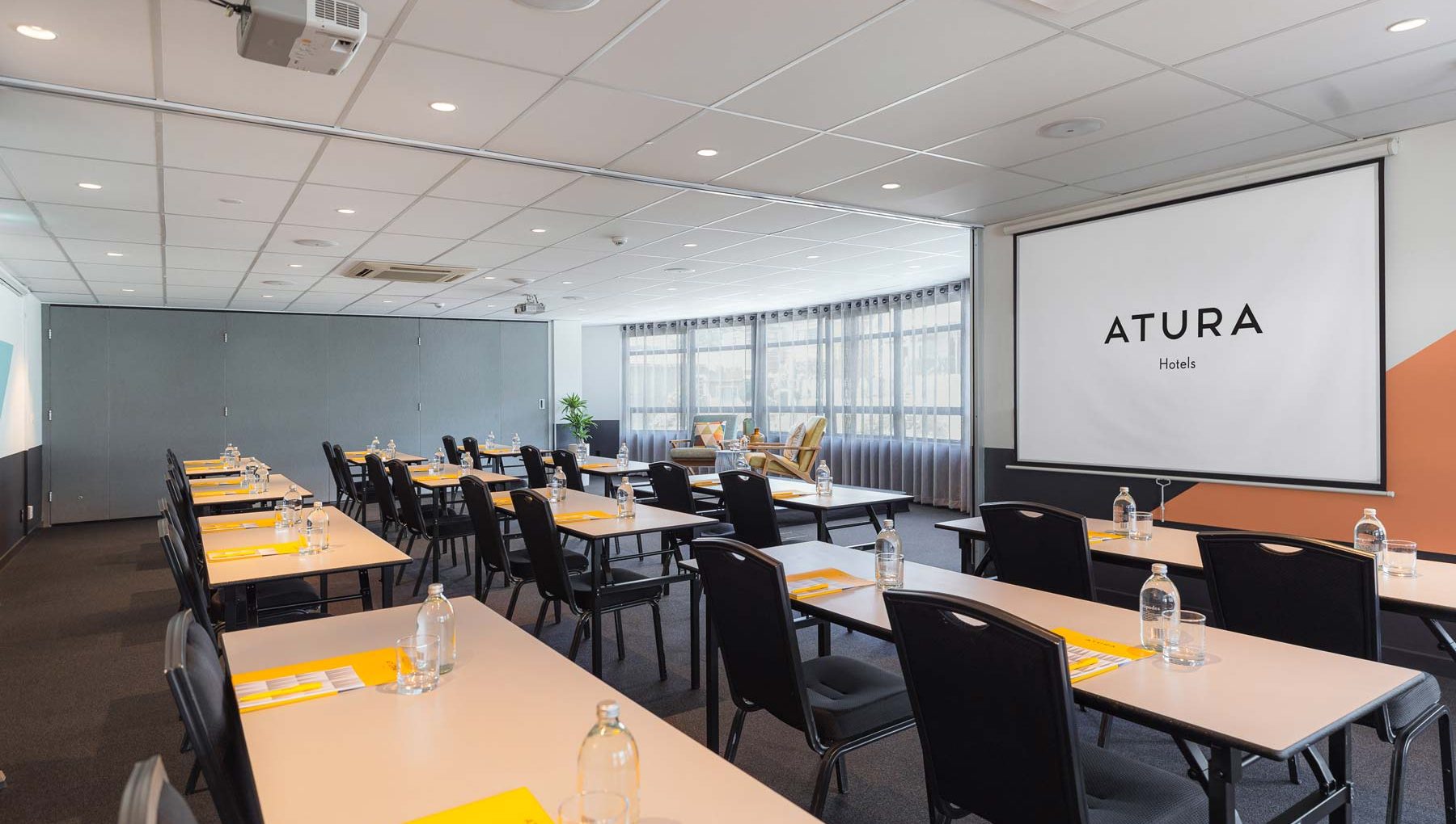 Mansfield 2 & 3 - Classroom Setup - Screen - Conference Rooms - Atura Wellington