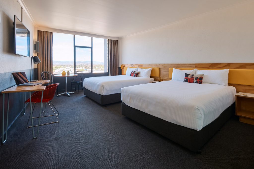 Family Room with four queen beds at Atura Albury, large family accommodation in Albury NSW